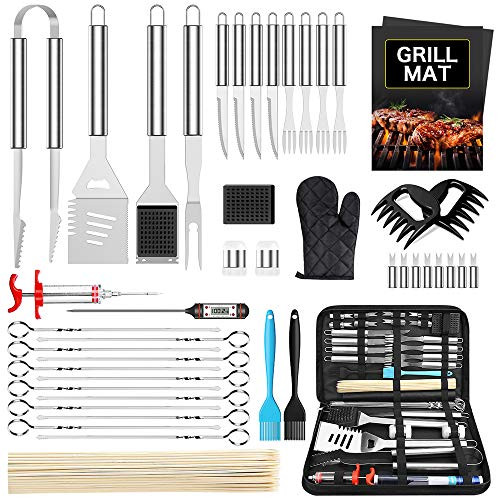 Morole BBQ Grill Accessories Grill Tools Set, 45PCS Grill Utensils Set Stainless Steel BBQ Tools Set for Smoker Camping Kitchen, Grill Set BBQ Accessories for Men, Women, Dad