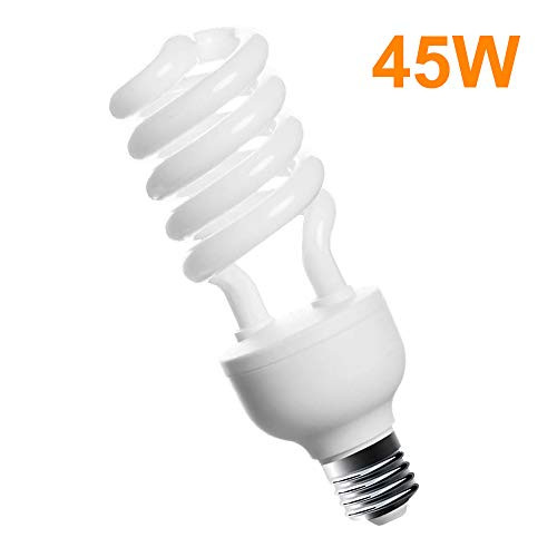 MOUNTDOG 45W Photography Softbox Light Bulbs 5500K Full Spectrum CFL Daylight for Photo Video Studio Lighting-Pure White