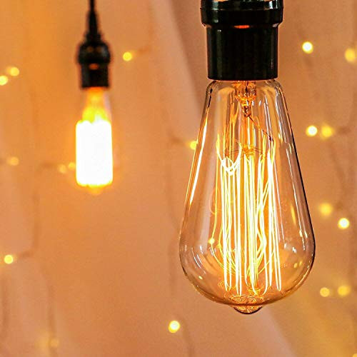 Edison Light Bulbs, Brightown 4Pcs Vintage 60 Watt Incandescent Light Bulbs E26 Base Dimmable Decorative Antique Filament Light Bulbs 252 Lumens, Amber Warm