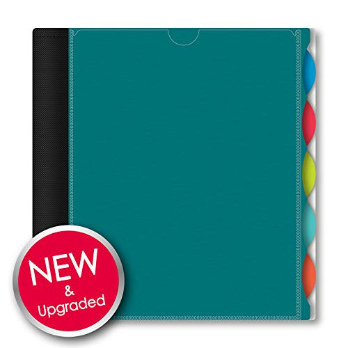 iScholar iQ+ 5-Subject Poly Cover Wirebound Notebook, College Ruled, 11 x 8.5 Inch Sheet Size, 200 Sheets, Teal (59906-TL)