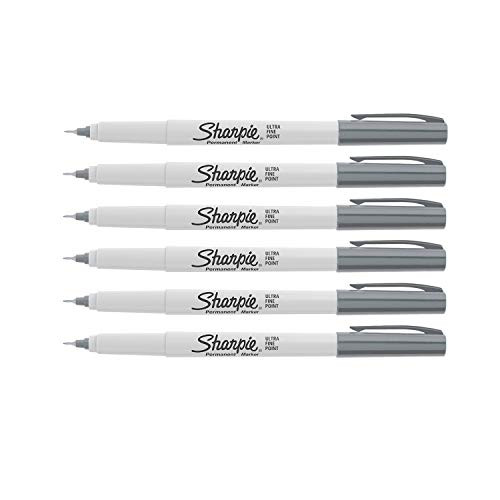 Sharpie Permanent Marker, Ultra-Fine Point, Pink, 6 Pack (Gray)