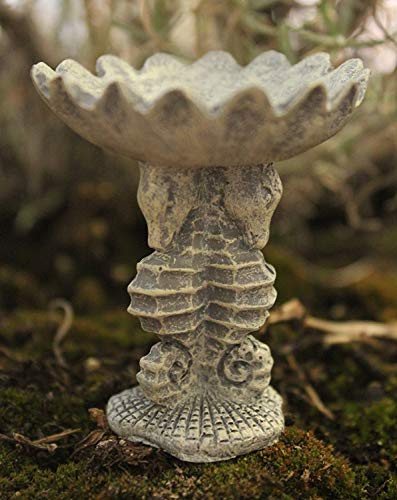 The Fiddlehead Fairy Garden Seahorse Bird Bath Miniature Garden Accessory #16824