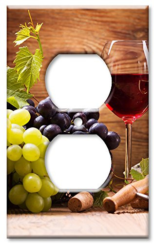 Art Plates Brand Electrical Outlet Wall/OVERSIZE Switch Plate - Wine & Cheese