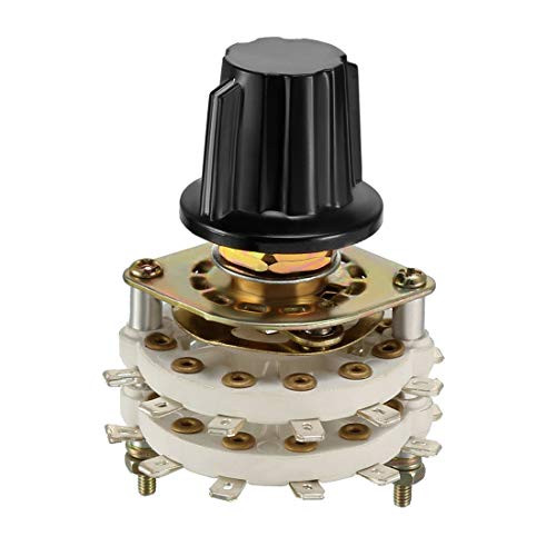 uxcell 2P8T 2 Pole 8 Position 2 Deck Band Channel Rotary Switch Selector with Knob