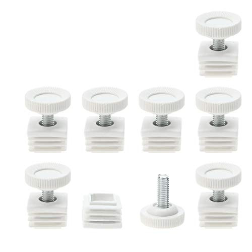 uxcell Leveling Feet 25 x 25mm Square Tube Inserts Kit Furniture Glide Adjustable Leveler for Table Desk Leg 8 Sets
