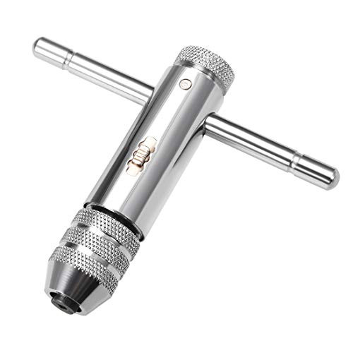 uxcell T-Handle Tap Wrench Handle M3-M8 Adjustable Ratcheting Wrench Holder Straight Tapping Wrench