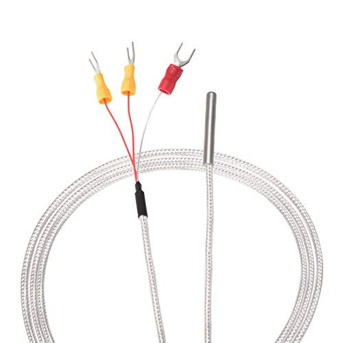 uxcell PT100 RTD Temperature Sensor Probe 3 Wires Cable Thermocouple Stainless Steel 50cm 1.64ft Temperature Rang: -20 420°C