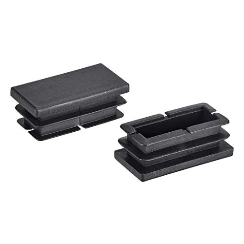 uxcell 40mm x 20mm Rectangle PP End Cap Desk Chair Furniture Leg Foot Cover Insert Black 50 Pcs