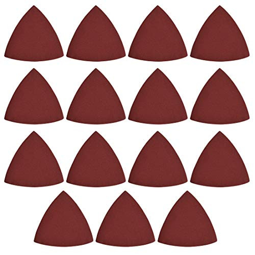 uxcell Detail Sander Sandpaper, Triangular Sanding Paper, Hook and Loop Sanding Pads, Triangle Oscillating Multi Tool, 320 Grits 15pcs