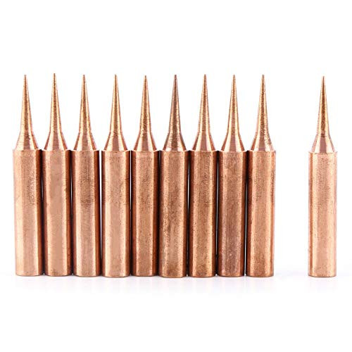 Solder Tip, Asixx 10Pcs 900M-T-I Soldering Tips Copper Soldering Tip Replacement Tips for Hakko Station 936, 937, 938, 969, 8586, 852D