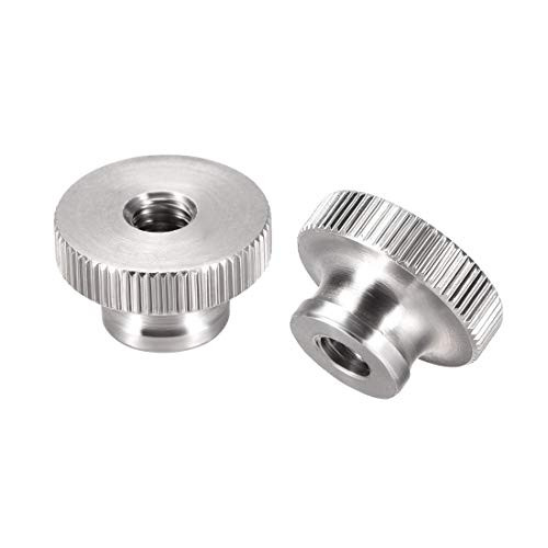 uxcell Knurled Thumb Nuts - M6 Round Knobs with Collar 304 Stainless Steel - 2 Pcs
