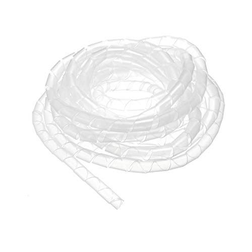 uxcell 13mm Flexible Spiral Tube Cable Wire Wrap Computer Manage Cord 5.5M Length Transparent