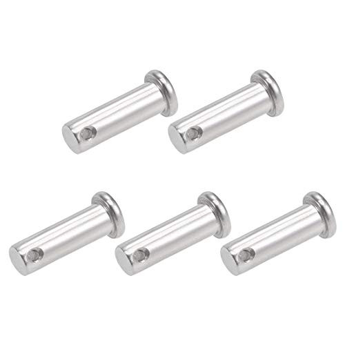 uxcell Single Hole Clevis Pins - 10mm X 30mm Flat Head 304 Stainless Steel Link Hinge Pin 5Pcs