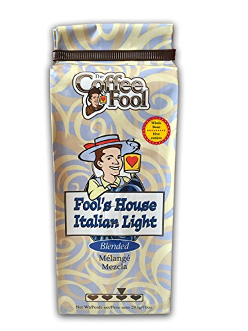 The Coffee Fool Fool's House Italian Light Whole Bean Coffee, 10 Ounce The Coffee Fool Fool's House Italian Light Whole Bean Coffee, 10 Ounce