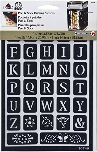 FolkArt Peel and Stick Painting Stencils, 30749 Old School Alphabet
