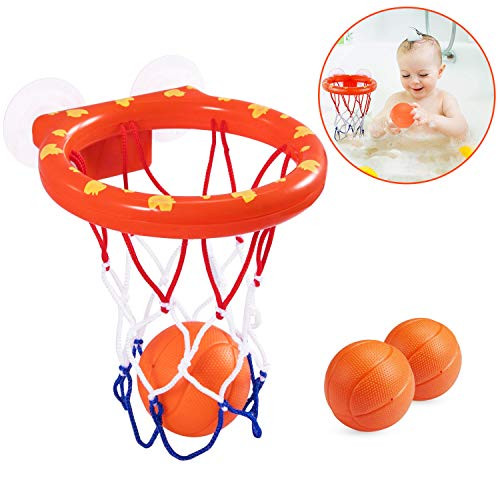 Abeyc Kids Bath Toy Basketball Hoop & Balls Playset for Boys and Girls | Bathtub Shooting Game- Kid & Toddler Bath Toys Gift Set + 3 Balls Included