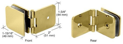 C.R. LAURENCE ADJ037BR CRL Polished Brass Adjustable Wall Mount Glass Clamp