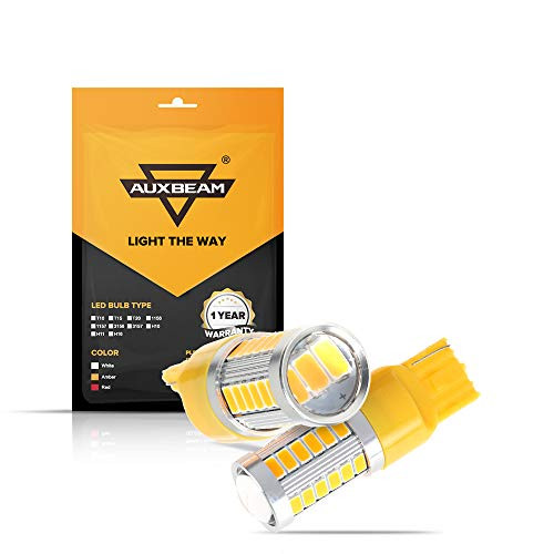 Auxbeam Extremely Bright T20 7440 W21W LED Bulbs 5730 Chipsets 33SMD light bulb Super Bright Yellow for Reverse Light, Back Up Light, Tail Light, Turn Signals Brake light Pack of 2