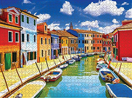 1000 Piece Large Jigsaw Puzzle for Adults - 1000 pc Landscape Jigsaw Puzzle Game Interesting Toys - Hand Made Puzzles Personalized Gift?Burano?