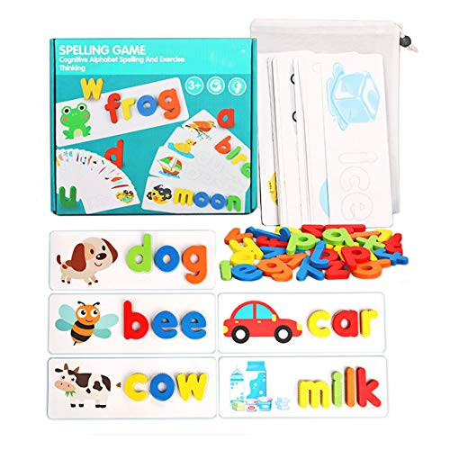 ANTOBLE See and Spell Learning Toys Sight Words Games Matching Letter Puzzles Montessori Preschool Educational Toys for Kids Boys Girls