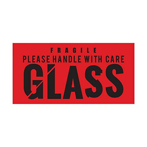 OfficeSmartLabels 3" x 5" - Glass: Handle with Care Stickers - Glass: Handle with Care Labels (2400 Labels)