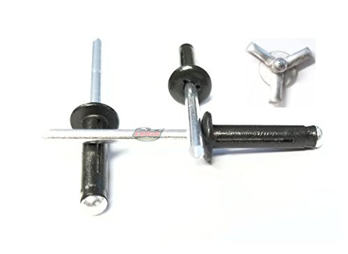 Racer's Speed Shop Flat Black 3/16" Small Head Tri-Fold Exploding Aluminum Mandrel Pop Rivets 100 Pack