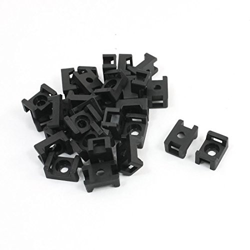 Uxcell Plastic Mounting Wire Cable Tie Holder, 5.5mm Width, 30 Pcs, Black