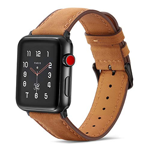 Tasikar Bands Compatible with Apple Watch Band 44mm 42mm Premium Genuine Leather Replacement Band Compatible with Apple Watch Series 5 Series 4 (44mm) Series 3 Series 2 Series 1 (42mm) - Brown Tasikar Bands Compatible with Apple Watch Band 44mm 42mm Premium Genuine Leather Replacement Band Compatible with Apple Watch Series 5 Series 4 (44mm) Series 3 Series 2 Series 1 (42mm) - Brown