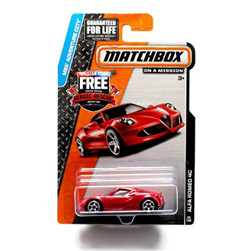 Matchbox Alpha Romeo 4C (Red) MBX Adventure City 2014 Basic Die-Cast Vehicle (#99 of 120)