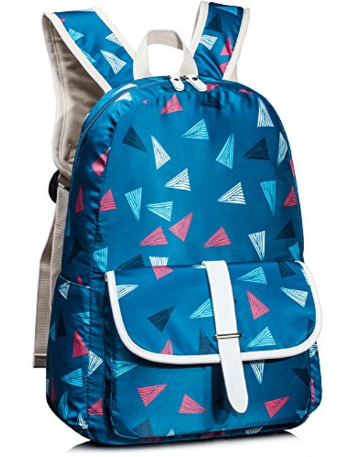 Leaper Cute School Backpack Girls Laptop Bag Shoulder Daypack Triangles Blue Leaper Cute School Backpack Girls Laptop Bag Shoulder Daypack Triangles Blue