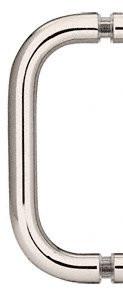 C.R. LAURENCE BPS6PN CRL Polished Nickel 6" Single-Sided Solid 3/4" Diameter Pull Handle Without Metal Washers