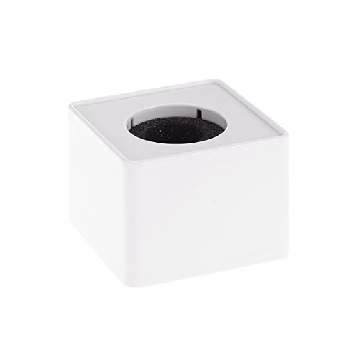 Tinksky Portable ABS Injection Molding Square Cube Shaped Interview Mic Microphone Flag Station Logo (White)