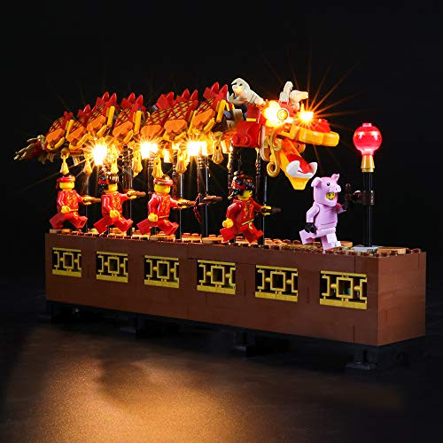 BRIKSMAX Led Lighting Kit for Dragon Dance - Compatible with Lego 80102 Building Blocks Model- Not Include The Lego Set