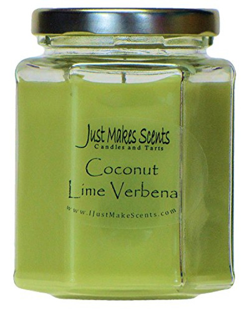 Just Makes Scents Coconut Lime Verbena Scented Blended Soy Candle | Soft Floral Spring Fragrance | Hand Poured in The USA Just Makes Scents Coconut Lime Verbena Scented Blended Soy Candle | Soft Floral Spring Fragrance | Hand Poured in The USA