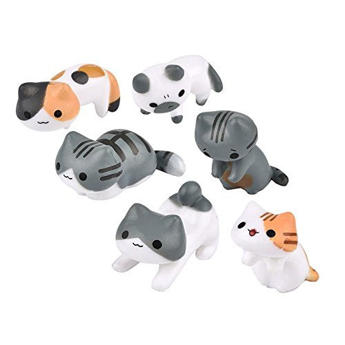COOLTOP 6pcs Miniature Lucky Cats Dollhouse Bonsai Fairy Garden Micro Landscape DIY Figures for Crafts and Home Decor COOLTOP 6pcs Miniature Lucky Cats Dollhouse Bonsai Fairy Garden Micro Landscape DIY Figures for Crafts and Home Decor