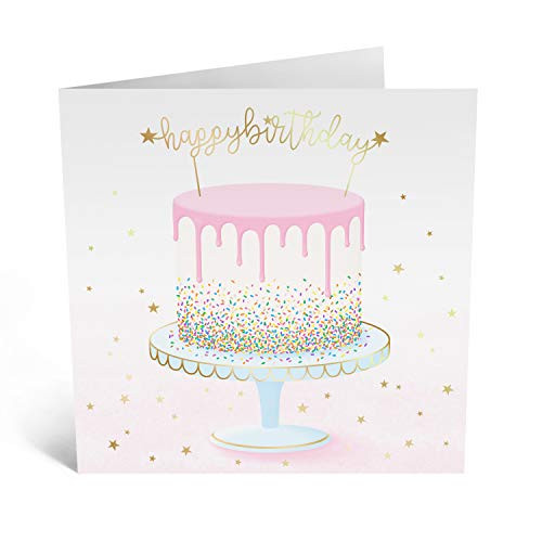 Central 23  Cute Birthday Card for Her - Sparkle Cake - General Birthday Card for Women - Comes With Fun Stickers