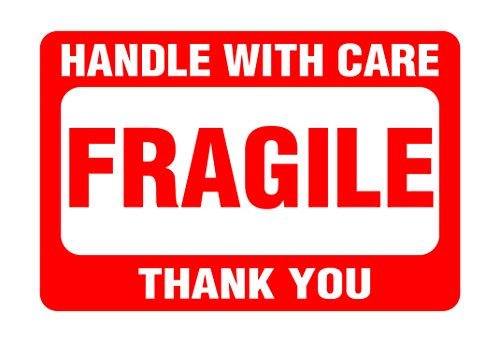 Fragile 2"x3" Handle with Care Shipping Stickers, 1000 Labels Per Roll
