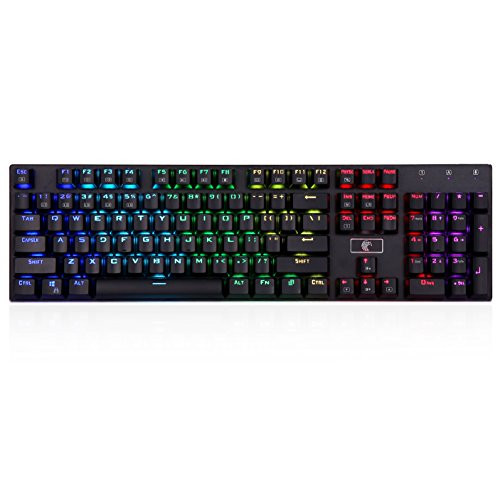 E-Element Z-88 RGB Mechanical Gaming Keyboard, Brown Switch - Tactile & Slightly Clicky, Programmable RGB Backlit, Water Resistant, 104 Keys Anti-Ghosting for Mac PC, Black