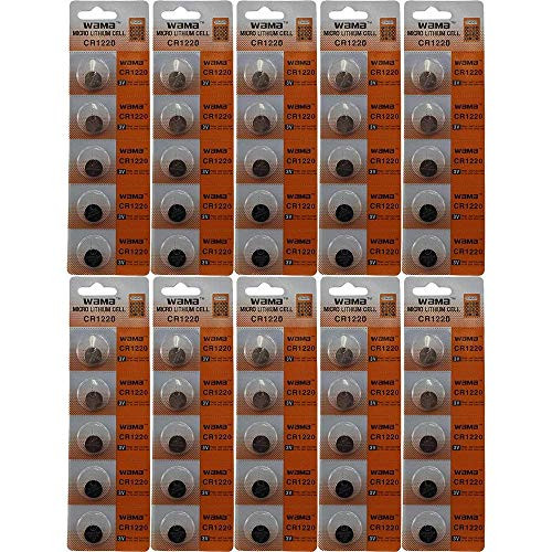 50 Powertron 3v Battery CR1220 CR-1220 Lithium Batteries DL1220