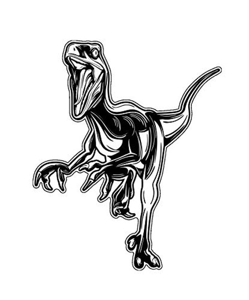 WickedGoodz Raptor Decal - Dinosaur Bumper Sticker - Perfect for Laptops Tumblers Windows Cars Trucks Walls