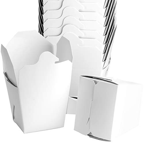 Large, US-Made 32 Oz Chinese Take Out Boxes 50 Pk. Leakproof, Microwavable Takeout Containers are BPA-Free and Recyclable. Stackable to-Go Pails Keep Food Fresh. Great for Wedding or Asian Restaurant