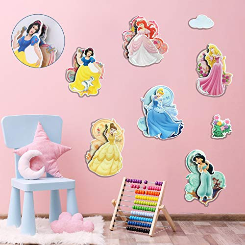 decalmile 3D Princess Wall Stickers Girls Wall Decals Baby Nursery Kids Bedroom Wall Decor