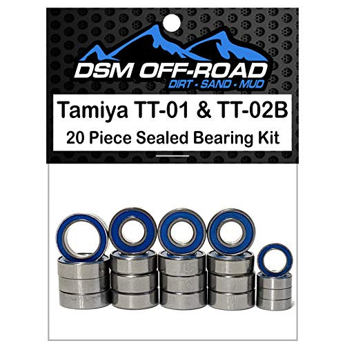 DSM Off-Road Sealed Bearing Kit for Tamiya TT-01 and TT-02B (20 Bearings) tt01 tt02b