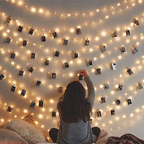 LED Photo Clips String Lights Battery Operated Indoor Fairy String Lights with Clips for Hanging Pictures,Cards,Artwork,Bedroom Wall Party Wedding Valentines Décor (40 LEDs) LED Photo Clips String Lights Battery Operated Indoor Fairy String Lights with Clips for Hanging Pictures,Cards,Artwork,Bedroom Wall Party Wedding Valentines Décor (40 LEDs)
