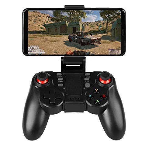 Linkstyle Mobile Game Controller, for Most Games, Mobile Gamepad Wireless Game Controller Joystick Compatible with Android/iOS, Key Mapping, Shooting Fighting Racing Game with Phone Telescopic Holder