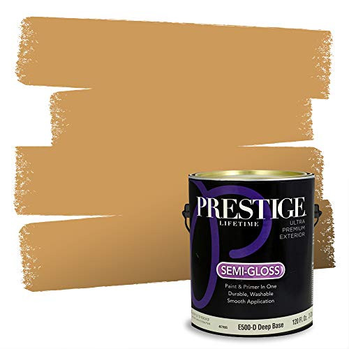 Prestige Paints E500-D-SW6389 Exterior Paint and Primer in One, 1-Gallon, Semi-Gloss, Comparable Match of Sherwin Williams Butternut, 1 Gallon