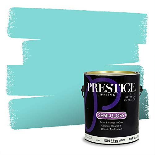 Prestige Paints E500-P-MQ4-22 Exterior Paint and Primer in One, 1-Gallon, Semi-Gloss, Comparable Match of Behr Key, 1 Gallon, B15-Key Largo