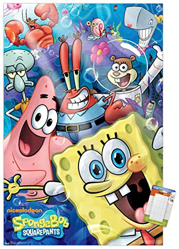 Trends International Poster Mount Nickelodeon Spongebob - Joy, 22.375" x 34", Premium Poster & Mount Bundle