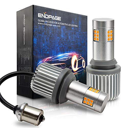 ENDPAGE 1156 7506 BA15S P21W Built-in Load Resistor LED Turn Signal Light Bulbs, Anti Hyper Flash and CANBUS Ready Error Free, 25W High Power 1000LM Extremely Bright Amber Yellow (Pack of 2)