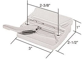 C.R. LAURENCE EP23047 CRL White Left Hand Casement Window Lock with 2-3/8" Screw Holes